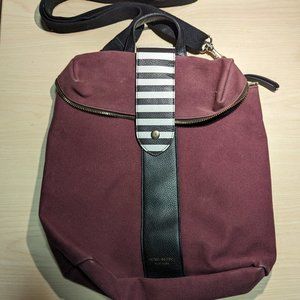 Henri Bendel Womens Burgundy Limited Edition Convertible Zipper Crossbody Bag